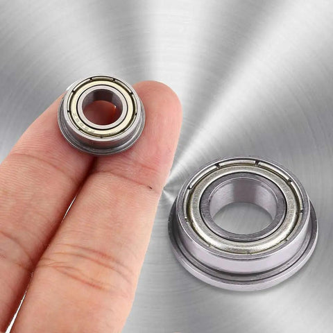 Mini Ball Bearings Set, 10 Pcs F688ZZ Steel Double Shielded Flange Miniature Bearings For Motors, High Precision, Low Noise, Durable Bearing Kit, 8x16x5mm, steel flanged bearings held on fingers