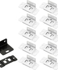 Heavy Duty Right Angle Furniture Brackets Set 10 Pack Metal Corner Brace Connectors With Screws, white and black brackets