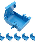 Hassle Free Blue Single Gang Old Work Electrical Outlet Box With Adjustable Flange Rock Solid Pvc Junction Housing For Existing Walls Smooth Sail Go To Kit Pack Of Six open view of PVC outlet box
