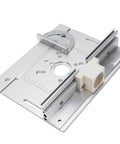 Premium Aluminum Alloy Router Insert Plate For Milling Machine Worktable Anodized Surface Wear Resistant Durable Replacement Accessory Precision Fit Professional Grade Upgrade with adjustable angle scale.