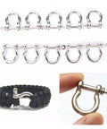 Stainless Steel D Shackle Screw Pin 10 Pcs Lot Heavy Duty Shackles For Paracord Outdoor Camping Survival Rope Bracelets Towing