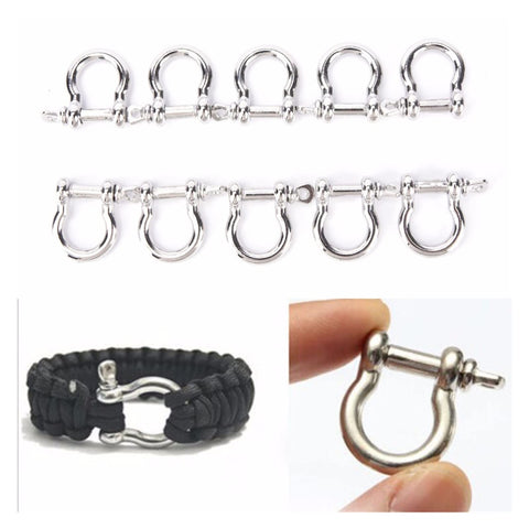 Stainless Steel D Shackle Screw Pin 10 Pcs Lot Heavy Duty Shackles For Paracord Outdoor Camping Survival Rope Bracelets Towing