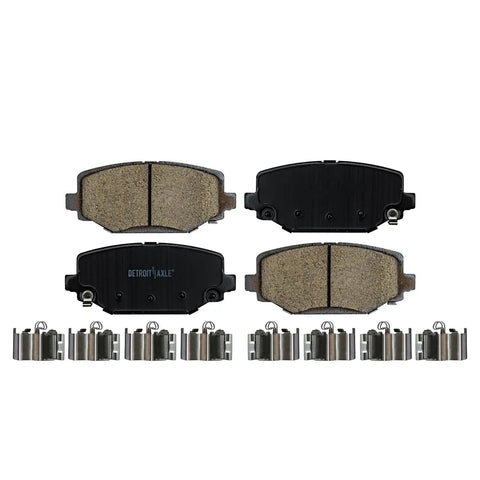 Rear Brake Kit For Dodge Grand Caravan Journey Town And Country With 12.91 Inch Rotors And Ceramic Brake Pads, shown with matching hardware.