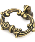 6 Sets Distressed Antique Brass Vintage Cabinet Pulls With Drop Ring Handles For Dresser Drawers And Cupboards 1.9 In By 1.8 In