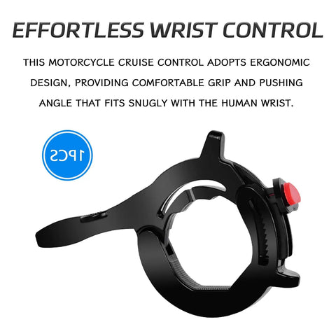 Motorcycle Cruise Control With Adjustable Throttle Lock ergonomic design for comfortable grip, black ABS material, for wrist control