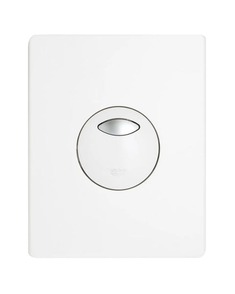 Skate Actuation Plate White For Dual Flush Toilets, ABS Cover, Scratch Resistant StarLight Finish, circular button design