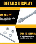 10 Inch J Bolt Gate Hinge Set For Chain Link Fences Heavy Duty 5/8 Inch Pin Galvanized Steel Nuts And Washers Included 4 Pack Replacement Hinges Details