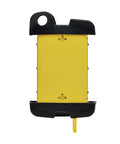 Garage-Grade Heavy-Duty Power Strip With GFCI, yellow metal housing, keyhole mount visible, ideal for industrial workbench setup.