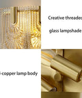 Wall Sconce Lights Indoor Bedroom Hallway Modern Art,Gold Brass,Layered Clear Textured Shell Glass Shade,s,for Living Room,Foyer with creative glass lampshade and all-copper body.