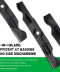 Mower Blades For Cub Cadet 50 Inch Deck Zero Turn Riding Tractor LT1050 LTX1050 RZT50 942 04053C Type 1 6 Point Star Mounting Hole