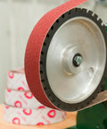 Ceramic Sanding Belts 2x72 Inch 36 Grit Metal Grinding Belts For Ferrous And Nonferrous Metals on a grinding machine