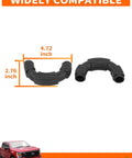 Ford F150 Tow Hook Cover Wrap 2 Piece Black U Shaped Front Bumper Protector Rubber Exterior Styling Upgrade For 2009 To Present With Easy Install And Weather Resistant Matte Finish dimensions shown