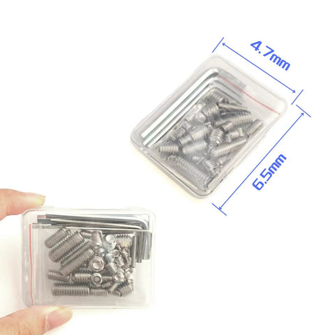 68 Piece Set Screw Kit With 24 Sizes Metric And SAE Hex Socket Grub Screws In 304 Stainless Steel With Hex Wrenches, box view