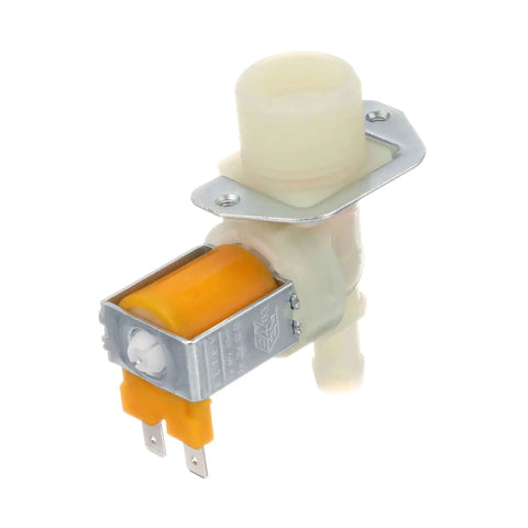 Dishwasher Water Inlet Valve DD81 02265A Replacement Part for Samsung Dishwashers in side view, showing metal and plastic components.
