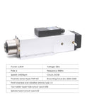 Heavy Duty 6Kw CNC Router Spindle With Automatic Tool Changer Air Cooled Motor Dual Voltage 220V And 380V, showing side view and technical specifications.