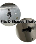 Five Pack Replacement Rotary Dimmer Fan Speed Control Knob Set With D Shaped Shaft Ivory Finish Quarter Inch Diameter Slim Profile For Fans And Light Fixtures Easy Install showing D-shaped shaft compatibility.
