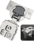 Straight Up Fifty Pack One Quarter Inch Overlay Soft Close Concealed Kitchen Cabinet Hinges For Face Frame Setup With No Sweat Dowels And Premium Satin Nickel Hardware - detailed view of hinge mechanism