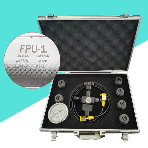 7 In 1 Hydraulic Pressure Test Kit With Accumulator Inflation Tool, Nitrogen Charging, Gas Valve Test, And 0-40 MPa Pressure Gauges Pro Grade, Portable, Durable, Easy To Use, Must Have For Pros, US Stock