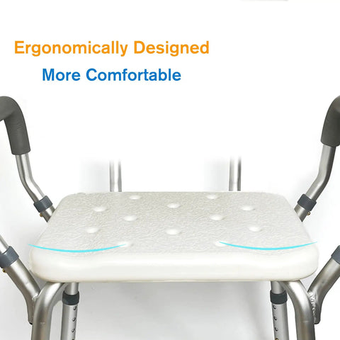 Heavy Duty Adjustable Shower Chair With Padded Armrests And Backrest For Inside Shower Bath Stool Safe Bariatric Shower Seat
