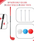 Backyard Golf Club Set With Adjustable Practice Club For Home Golfing Do It Yourself Dope Kit Includes Plastic Chipping Clubs Plastic Balls And Tees For Indoor And Outdoor Training Red Left Hand Gift For Adults