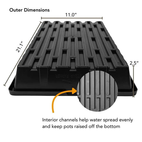 Extra Tough No Holes Seed Starting Trays 5 Pack Built To Last Durable BPA Free Plastic Nursery Flats with channel design