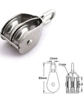 Beefy 2 Pack M25 Stainless Steel Double Pulley Block For Rigging And Lifting, Heavy Duty Swivel Wheel Block, 150Kg Load Capacity, 25Mm Wheel Diameter, 11Mm Groove, Rust Resistant Hardware, double pulley with 25mm wheel