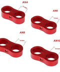 Top Notch 10 Piece AN4 An6 An8 And An10 Billet Aluminum Hose Clamp Separator Kit Perfect For Oil Fuel And Water Lines Keeping Your Rigs Tight And Leak-Free With Smooth Texture Grip, red AN4 AN6 AN8 AN10 billet aluminum hose separators