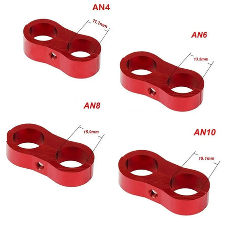Top Notch 10 Piece AN4 An6 An8 And An10 Billet Aluminum Hose Clamp Separator Kit Perfect For Oil Fuel And Water Lines Keeping Your Rigs Tight And Leak-Free With Smooth Texture Grip, red AN4 AN6 AN8 AN10 billet aluminum hose separators