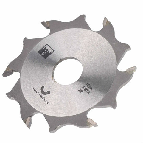 4 Inch 6 Tooth Carbide Biscuit Joiner Blade With 22mm Bore Replacement Plate for Woodworking, Pro Grade Durability, Thin Kerf