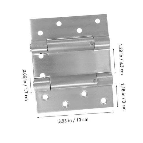 HOMSFOU pair of double-opening spring hinges in stainless steel with mounting holes for self-closing storm doors