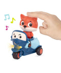Three Pack Lil Driver Toys With Lights And Sounds Featuring Cute Animal Characters Dash The Fox on a blue motorcycle