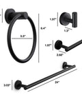 Gold 4 Piece Bathroom Hardware Set With 24 Inch Towel Bar Towel Ring Toilet Paper Holder And Robe Hook wall mount layout