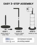 Freestanding Toilet Paper Holder Stand With Extra Heavy Weighted Base And Non Slip Mat Sleek Black Modern Bath Decor assembly guide steps