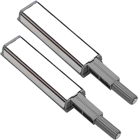 Push To Open Magnetic Cabinet Latch Set 2 Pack Door Catch For Hinge Cabinets No Self Closing Required Heavy Duty Forged Metal Plungers