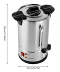 Commercial 40 Cup Coffee Urn In Stainless Steel With Automatic Temperature Control 1000W Fast Brewing For Office Parties And Buffets Large 6L Capacity Easy Pour Water Level Indicator
