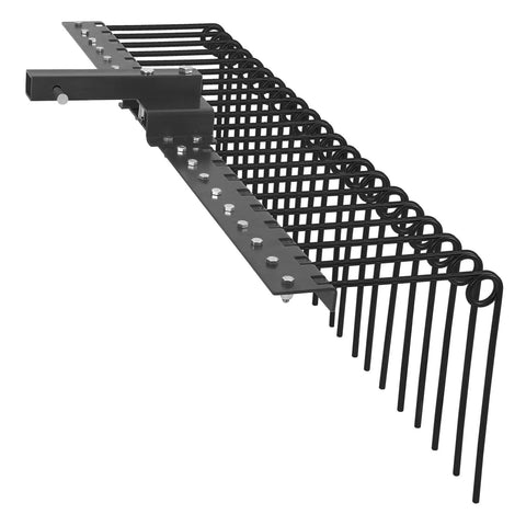Heavy Duty Tow Behind Landscape Rake And Lawn Dethatcher With 21 Steel Tines And 60 Inch Wide Coverage, Fits Category 1 3 Point Hitch Tractors