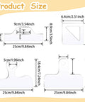 Clear Acrylic Router Templates Set For Charcuterie Boards And Cutting Boards, 4 Pcs, shown with dimensions.