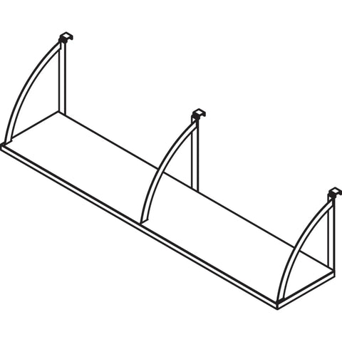 Boss Grade 60 Inch Overhead Panel Shelf For Cubicle Partitions And Fabric Room Dividers With Heavy Duty Steel Construction And Curved Mounts To Keep Your Workspace Clean And Fly