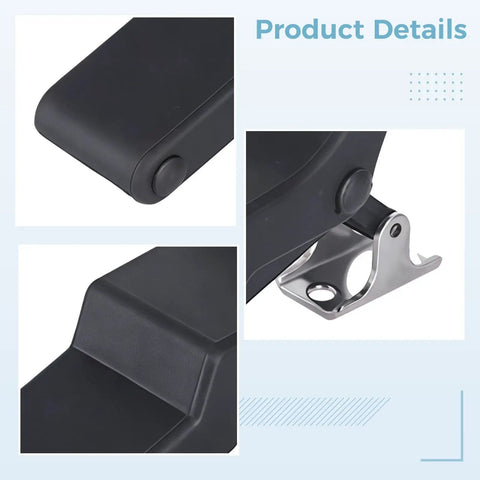 Close-up of Eight Piece DK609 Flexible Rubber Draw Latches Black 3.9 Inch Stainless Steel Toggle Tool Box Latch For Cabinets RV Drawers