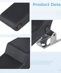 Close-up of 8 Pack Rugged Flexible Rubber Draw Latches for RVs Coolers Toolboxes and Cabinets 3.9 Inch Black Stainless Steel