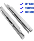 Six Pairs Of Fifteen Inch Soft Close Undermount Drawer Slides Full Extension Concealed Rails With Mounting Screws Brackets