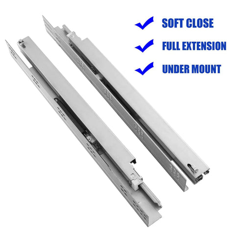 Six Pairs Of Fifteen Inch Soft Close Undermount Drawer Slides Full Extension Concealed Rails With Mounting Screws Brackets