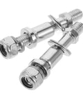 Beefy Aluminum Alloy Mirror Conversion Screws Set Two Pack For Motorcycle Rearview Mirrors Universal Fit Easy Install Enhanced Safety Silver Scooter Handlebar Kit, 2 silver screws