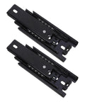 Two Pack 4 Inch Full Extension Drawer Slides With Ball Bearing Three Section Rails For Bottom Mount Cabinets Heavy Duty Smooth Glide For Easy Pull Out And Total Organization, black steel