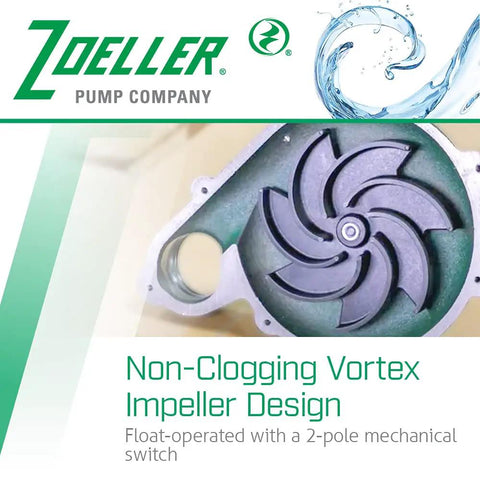 Non-Clogging Vortex Impeller of Waste Mate 267 Sewage Pump Half Horsepower Submersible Heavy Duty For Sewage Effluent Or Dewatering