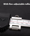 Digital Caliper With 0 To 24 Inch 600mm Measuring Range, fine-adjustable roller, close-up of long jaw precision tool in stainless steel