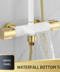 UBNMIUBV Shower System with Shower Head, Shower Combo Set Wall Mount Shower Faucet Set with Waterfall Spout in Black Chrome