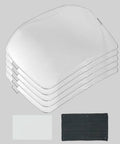 Stack of outside replacement lenses for 9100XX and 9100XXVI helmet hood with inside protection plates and sweatband.
