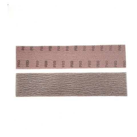 Hot 70X420mm Rectangular Dry Sanding Mesh Paper With Back Flocking For Car Putty Board Smoothing orange sanding sheets laid out.