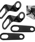 4 Piece Motorcycle Turn Signal Bracket Set L Shape Or Straight Mounts With 10mm And 12mm Holes for Rear Signals, black finish